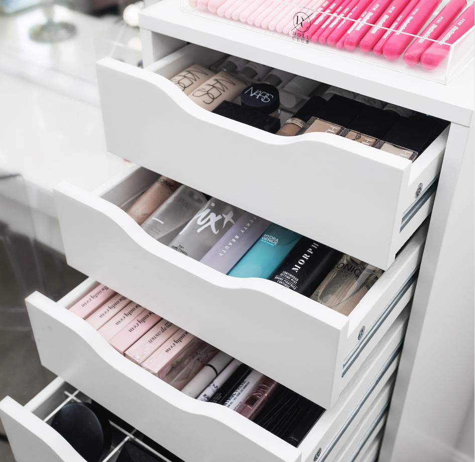 Ikea Alex Drawer organiser and makeup storage clear inserts for your vanity room