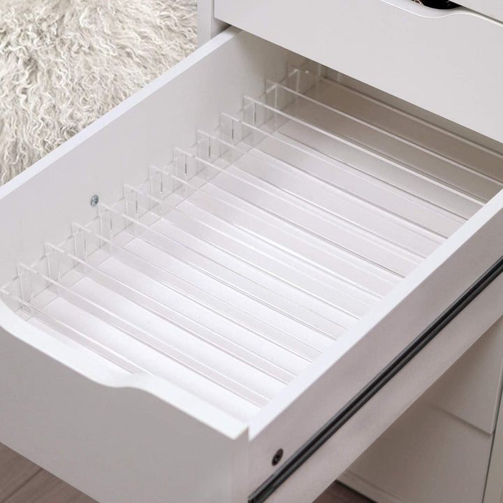 "Pallet Divider" Organiser Insert For Ikea Alex 5 "Five" Drawers. Clear Acrylic Storage Display For Makeup