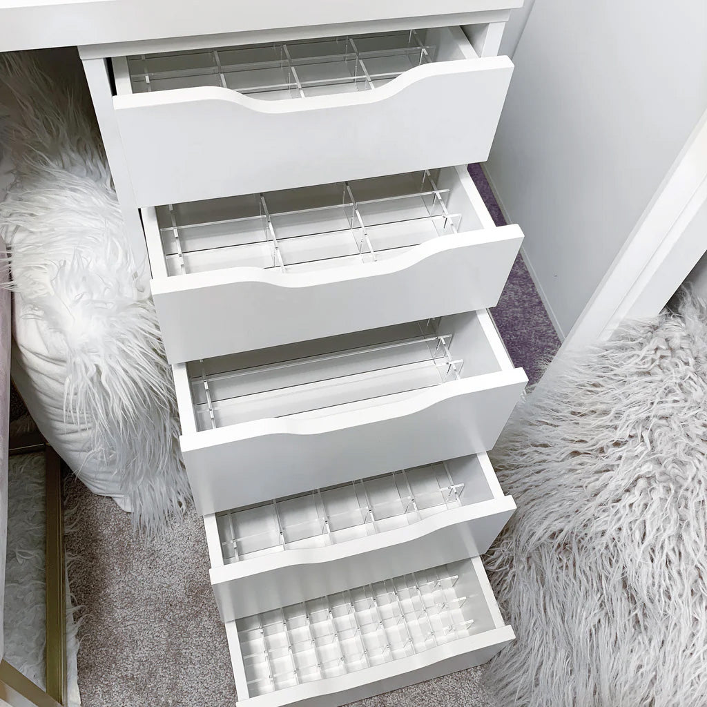 Lipstick Organiser Insert For Ikea Alex FIVE 5 Drawers. Clear Acrylic  Storage Display For Makeup