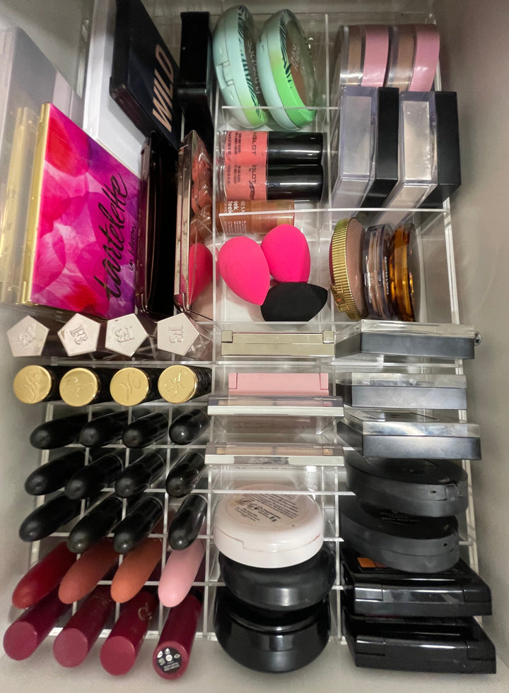 "Multi-Tray" For Ikea Alex "FIVE" Drawers. Clear Acrylic Storage Display For Makeup