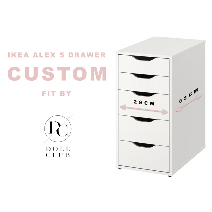 Acrylic Makeup Divider For Alex Drawers by Doll Club Looking for makeup storage ideas for your Ikea Alex Drawers? Look no more, we have the perfect clear cosmetic drawer Insert. DOLL CLUB's plastic dividers come flat packed into slots and are extremely easy to assemble, not only keeping your beloved cosmetics tidy but also displaying it luvo store luvostore, Vanity collection Vanitycollection, etoile collective etoilecollective, tidy ups Ikea Alex 5 Drawers